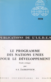 eBook, Le programme des Nations Unies pour le développement : Étude critique, Presses universitaires de France (réédition numérique FeniXX)