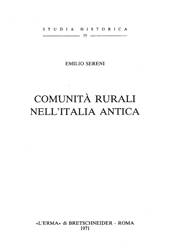 E-book, Comunità rurali nell'Italia antica, Sereni, Emilio, "L'Erma" di Bretschneider