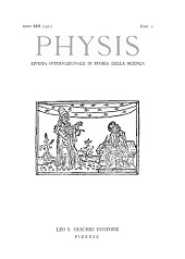 Issue, Physis : rivista internazionale di storia della scienza : XIII, 1, 1971, L.S. Olschki