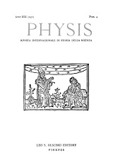 Issue, Physis : rivista internazionale di storia della scienza : XIII, 4, 1971, L.S. Olschki
