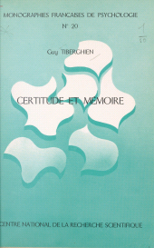 E-book, Certitude et mémoire, CNRS Éditions (réédition numérique FeniXX)