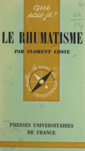 E-book, Le rhumatisme, Presses universitaires de France (réédition numérique FeniXX)