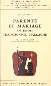 E-book, Parenté et mariage en droit traditionnel malgache, Presses universitaires de France (réédition numérique FeniXX)