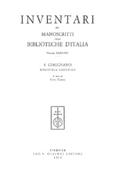 E-book, Inventari dei manoscritti delle biblioteche d'Italia : vol. LXXXVIII : S. Gimignano : Biblioteca comunale, L.S. Olschki