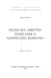 E-book, Studi sul diritto familiare e gentilizio romano, "L'Erma" di Bretschneider