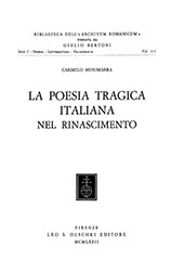 E-book, La poesia tragica italiana nel Rinascimento, Leo S. Olschki editore