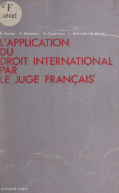 E-book, L'application du droit international par le juge français, Armand Colin (réédition numérique FeniXX)