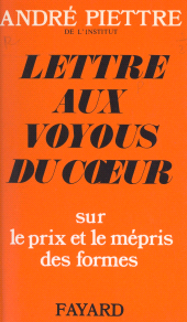 eBook, Lettres aux voyous du coeur : Sur le prix et le mépris des formes, Fayard (réédition numérique FeniXX)