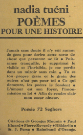 E-book, Poèmes pour une histoire, Seghers (réédition numérique FeniXX)