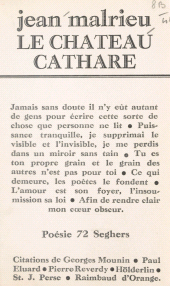 E-book, Le château cathare, Seghers (réédition numérique FeniXX)