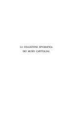 E-book, La collezione epigrafica dei Musei capitolini : le iscrizioni greche e latine, Molisani, Giulio, "L'Erma" di Bretschneider