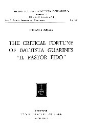 E-book, The Critical fortune of Battista Guarini's "Il pastor fido", Leo S. Olschki editore