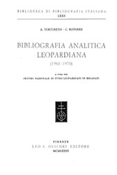 E-book, Bibliografia leopardiana (1961-1970), Tortoreto, Alessandro, L. Olschki
