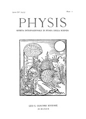 Issue, Physis : rivista internazionale di storia della scienza : XV, 1, 1973, L.S. Olschki