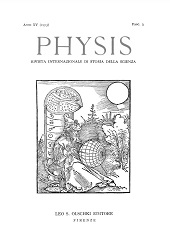 Issue, Physis : rivista internazionale di storia della scienza : XV, 3, 1973, L.S. Olschki