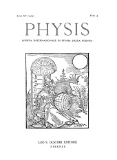 Issue, Physis : rivista internazionale di storia della scienza : XV, 4, 1973, L.S. Olschki
