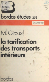 E-book, La tarification des transports intérieurs, Bordas (réédition numérique FeniXX)