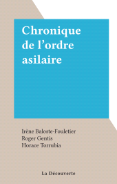 eBook, Chronique de l'ordre asilaire, La Découverte (réédition numérique FeniXX)