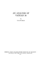 eBook, An Analysis of Vatican 30, ISD