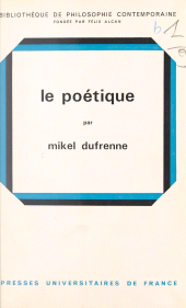 E-book, Le poétique : Pour une philosophie non théologique, Presses universitaires de France (réédition numérique FeniXX)