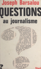 E-book, Questions au journalisme, Stock (réédition numérique FeniXX)