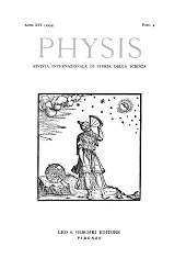 Fascículo, Physis : rivista internazionale di storia della scienza : XVI, 4, 1974, L.S. Olschki