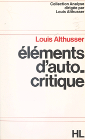 E-book, Éléments d'autocritique, Hachette (réédition numérique FeniXX)