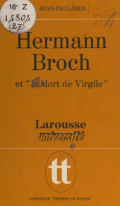E-book, Hermann Broch et "La mort de Virgile", Larousse (réédition numérique FeniXX)
