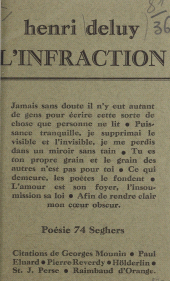 E-book, L'infraction, Seghers (réédition numérique FeniXX)