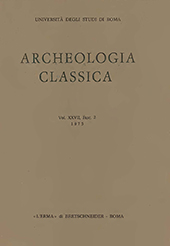 Issue, Archeologia classica : rivista del dipartimento di scienze storiche archeologiche e antropologiche dell'antichità : XXVII,1/2,1975, "L'Erma" di Bretschneider
