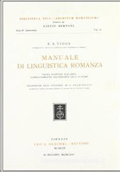 E-book, Manuale di linguistica romanza, Vidos, B. E., L.S. Olschki