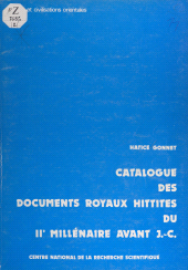 E-book, Catalogue des documents royaux hittites du 2e millénaire avant J.C., CNRS Éditions (réédition numérique FeniXX)