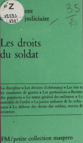 E-book, Les droits du soldat : Statut, discipline et justice militaire, La Découverte (réédition numérique FeniXX)