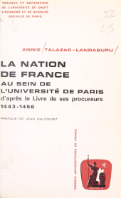 E-book, La nation de France au sein de l'Université de Paris d'après le livre de ses procureurs, 1443-1456, Presses universitaires de France (réédition numérique FeniXX)