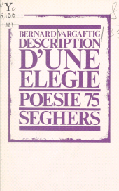 E-book, Description d'une élégie, Seghers (réédition numérique FeniXX)