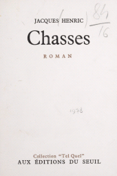 E-book, Chasses, Seuil (réédition numérique FeniXX)