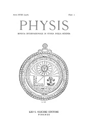 Fascicule, Physis : rivista internazionale di storia della scienza : XVIII, 1, 1976, L.S. Olschki