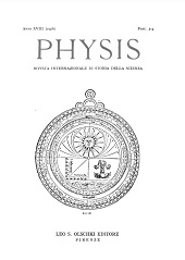 Fascículo, Physis : rivista internazionale di storia della scienza : XVIII, 3/4, 1976, L.S. Olschki
