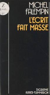 E-book, L'écrit fait masse, Aubier (réédition numérique FeniXX)