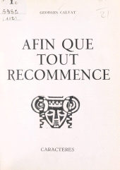 E-book, Afin que tout recommence, Caractères (réédition numérique FeniXX)