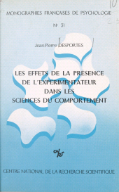 E-book, Les effets de la présence de l'expérimentateur dans les sciences de comportement, CNRS Éditions (réédition numérique FeniXX)