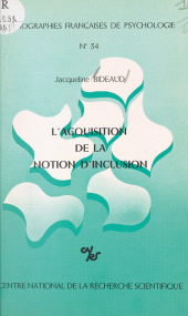 E-book, L'acquisition de la notion d'inclusion, CNRS Éditions (réédition numérique FeniXX)