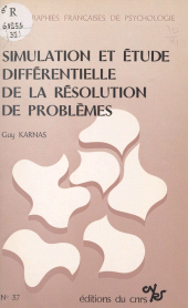 E-book, Simulation et étude différentielle de la résolution de problèmes, CNRS Éditions (réédition numérique FeniXX)