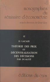 eBook, Théorie des prix et décentralisation des décisions par dualité, CNRS Éditions (réédition numérique FeniXX)
