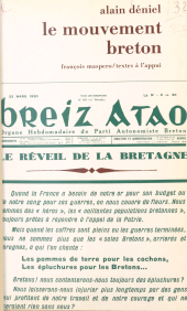 E-book, Le mouvement breton de 1919 à 1945, La Découverte (réédition numérique FeniXX)