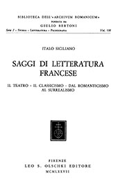 E-book, Saggi di letteratura francese: il teatro, il classicismo, dal romanticismo al surrealismo, Leo S. Olschki editore