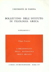 E-book, L'irrazionalità nella matematica greca arcaica, Franciosi, Filippo, 1940-, "L'Erma" di Bretschneider