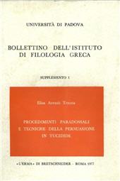 E-book, Procedimenti paradossali e tecniche della persuasione in Tucidide, "L'Erma" di Bretschneider