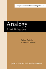 eBook, Analogy, Anttila, Raimo, John Benjamins Publishing Company