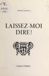 E-book, Laissez-moi dire !, Caractères (réédition numérique FeniXX)